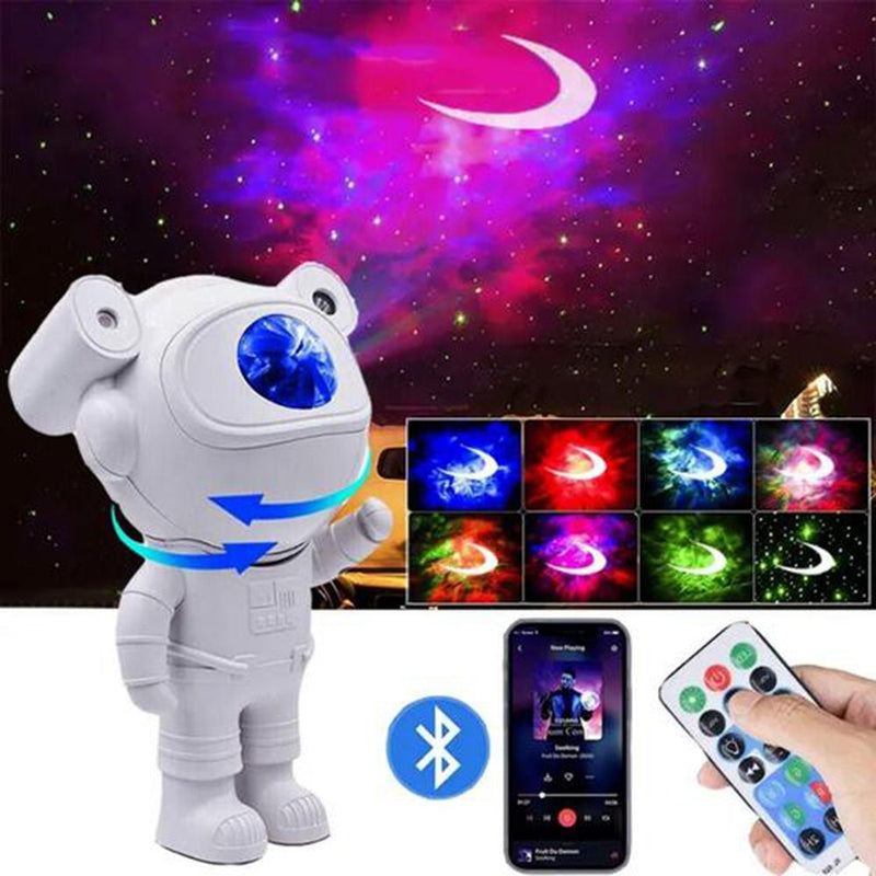 Astronauta Luminária Projetor com Som Bluetooth e Controle - QmaraShop