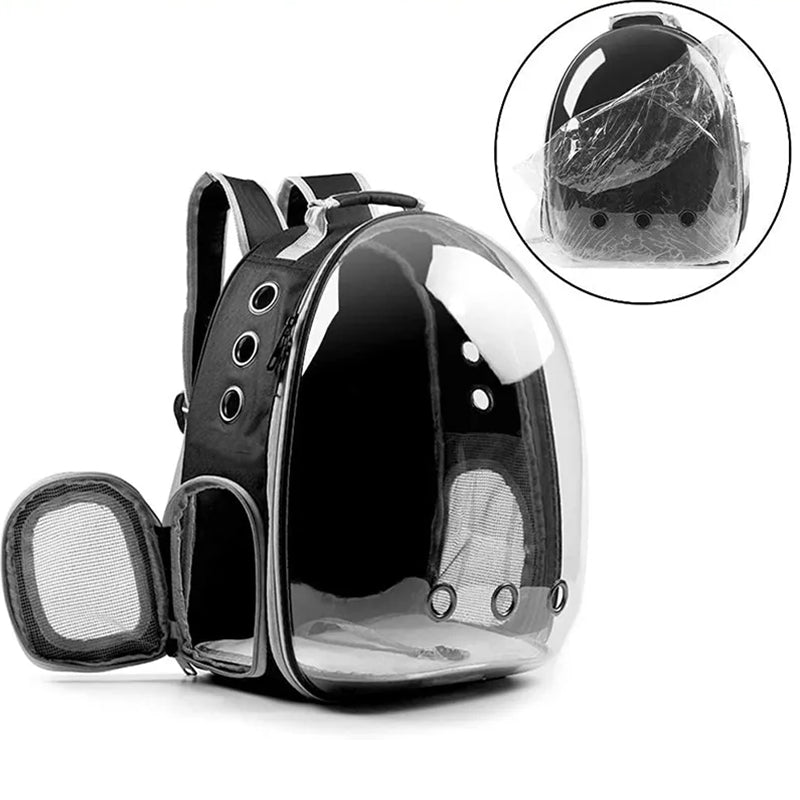 Bolsa Mochila Pet Cães e Gatos Visão Panorâmica Astronauta em Acrílico - QmaraShop