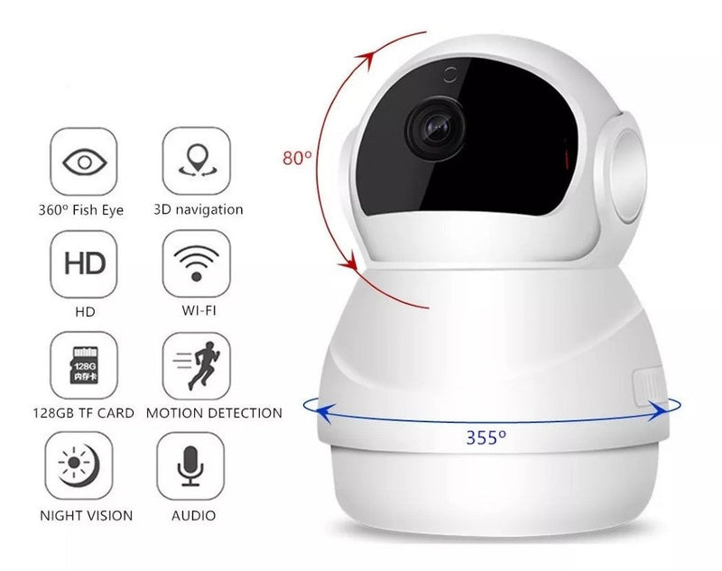 Câmera de Segurança Inteligente IP Wifi Acompanha Movimento - QmaraShop