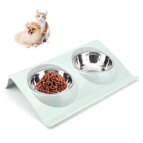 Comedouro Duplo Para Pet Gatos e Cães Pequenos - QmaraShop