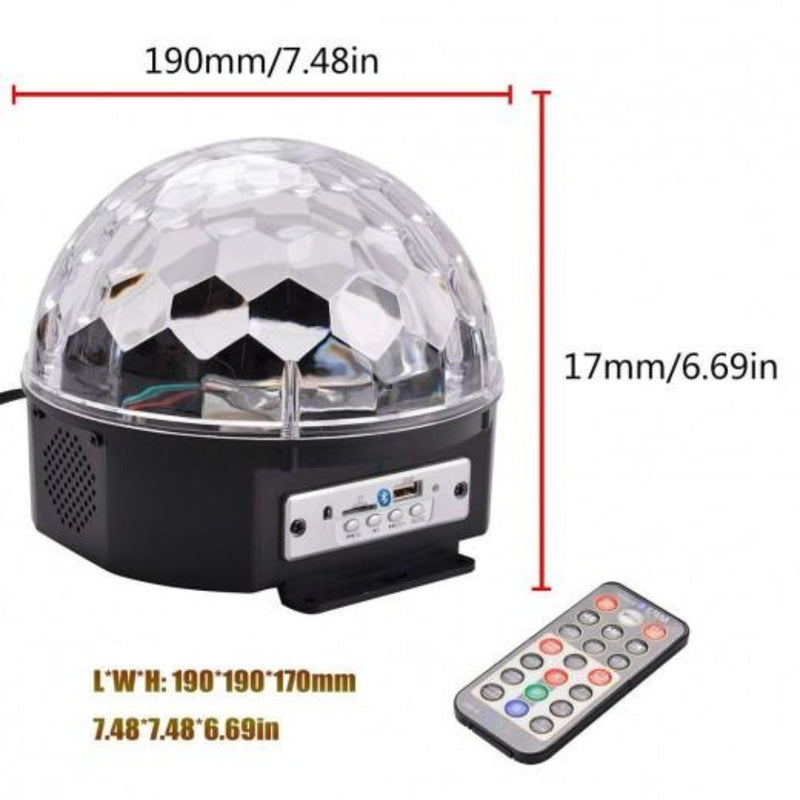 Globo Bola Maluca Led Magic Cristal Rgb Bt Som MP3 Pen Drive - QmaraShop