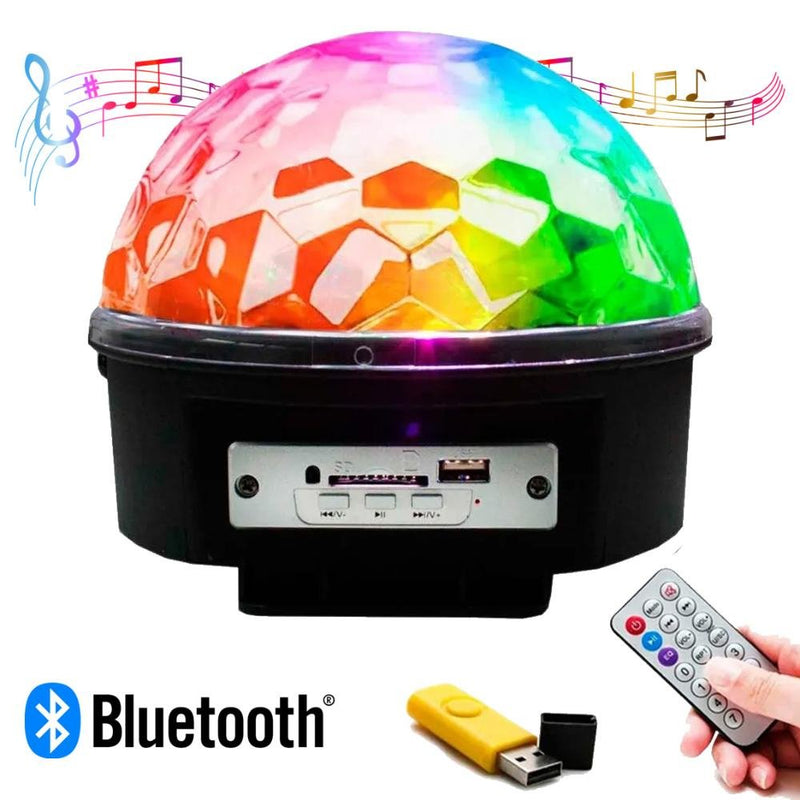 Globo Bola Maluca Led Magic Cristal Rgb Bt Som MP3 Pen Drive - QmaraShop