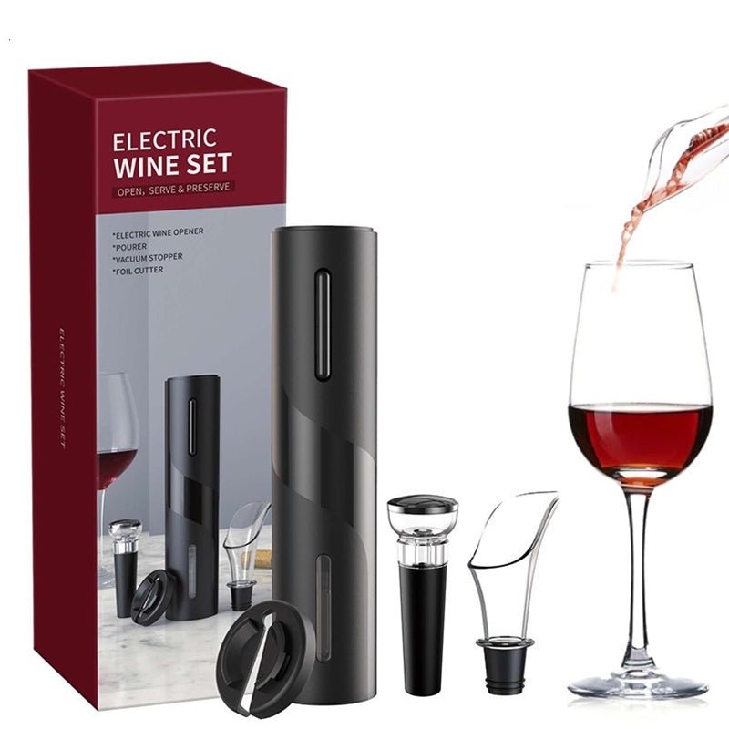 Kit Abridor de Vinhos Saca Rolhas Elétrico Automático - QmaraShop