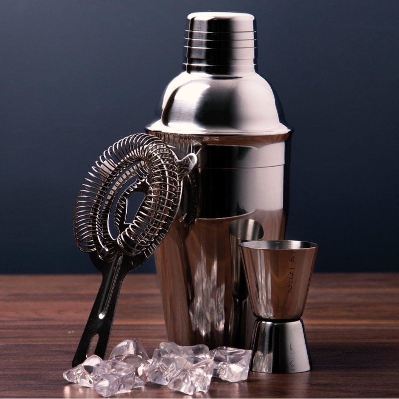 Kit Coqueteleira Aço Inox Bartender 04 Peças Drinks Coquetéis - QmaraShop