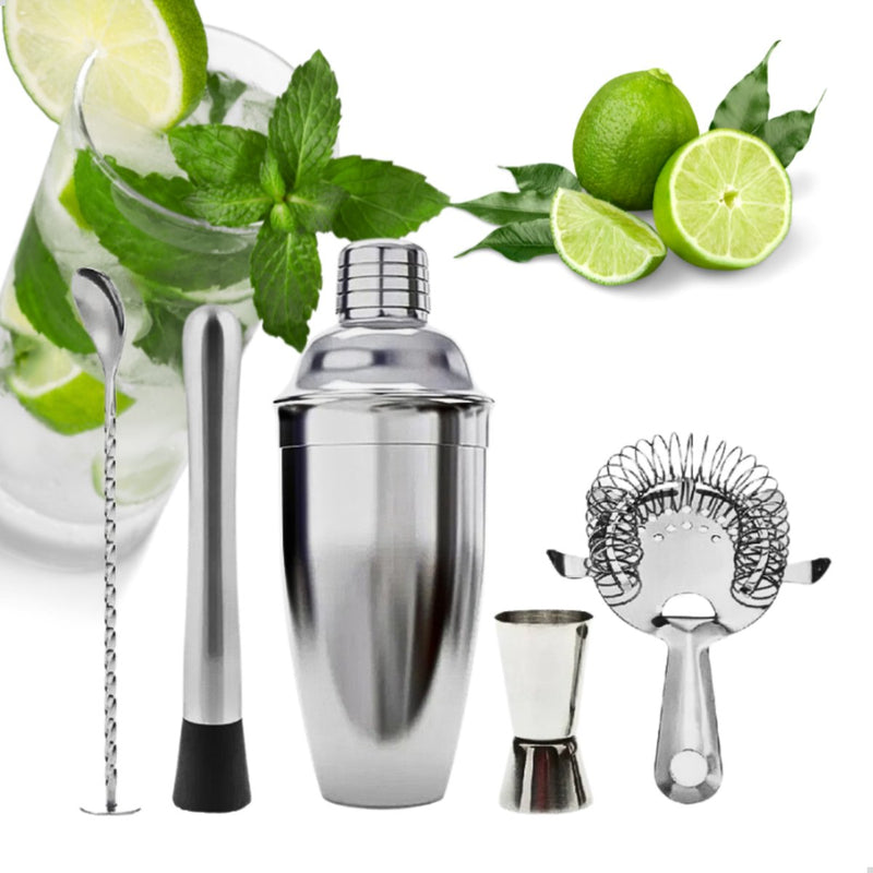 Kit Coqueteleira Aço Inox Bartender 04 Peças Drinks Coquetéis - QmaraShop