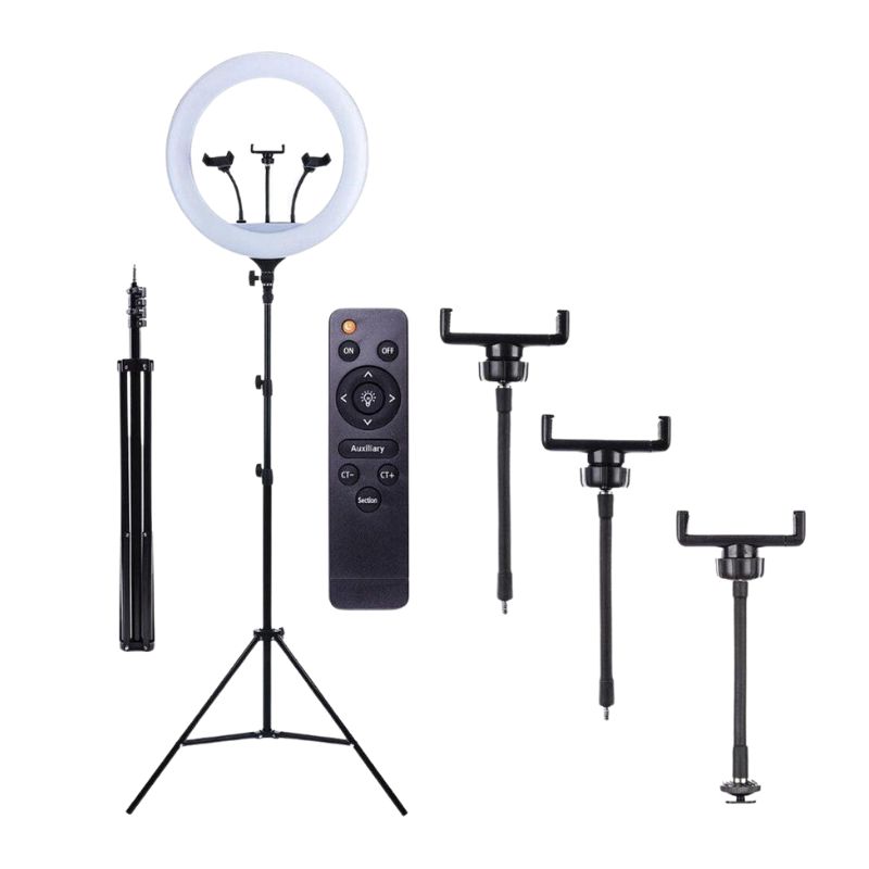 Kit Ring Light 18 Polegadas Com Tripé e Controle Remoto - QmaraShop