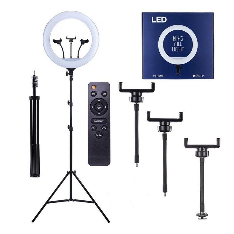 Kit Ring Light 18 Polegadas Com Tripé e Controle Remoto - QmaraShop