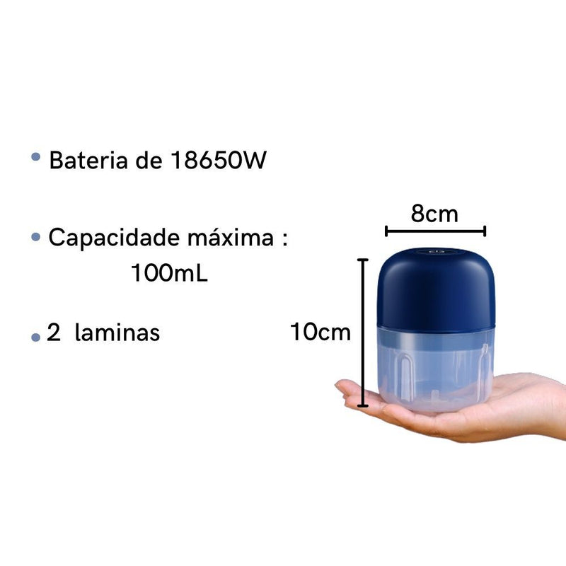 Mini Processador de Alimentos s/Fio Elétrico 100ML - QmaraShop