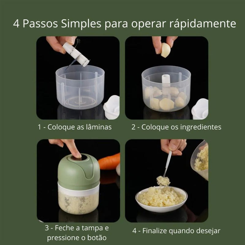 Mini Processador de Alimentos s/Fio Elétrico 100ML - QmaraShop