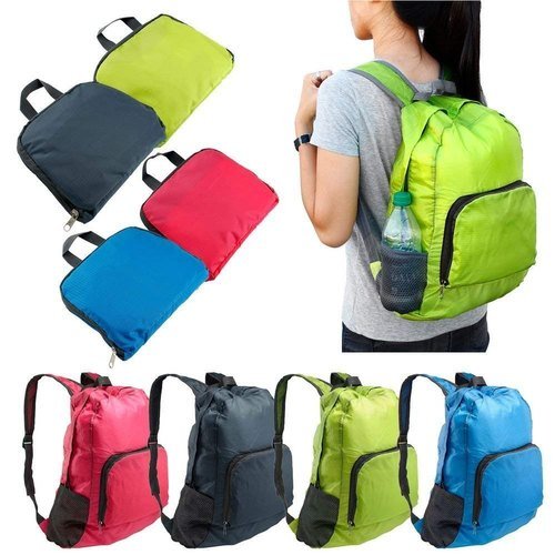 Mochila De Nylon Dobrável Impermeável Esportiva Escolar 25L - QmaraShop