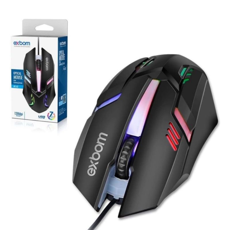 Mouse Gamer USB Led Rgb 1200DPI - MS - 62 - QmaraShop