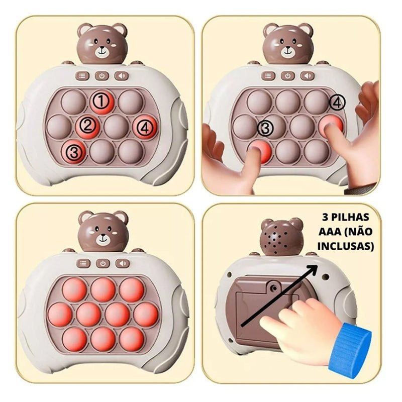 Pop It Eletronico Fidget Brinquedo De Apertar Anti Stress Bichinhos Urso - QmaraShop