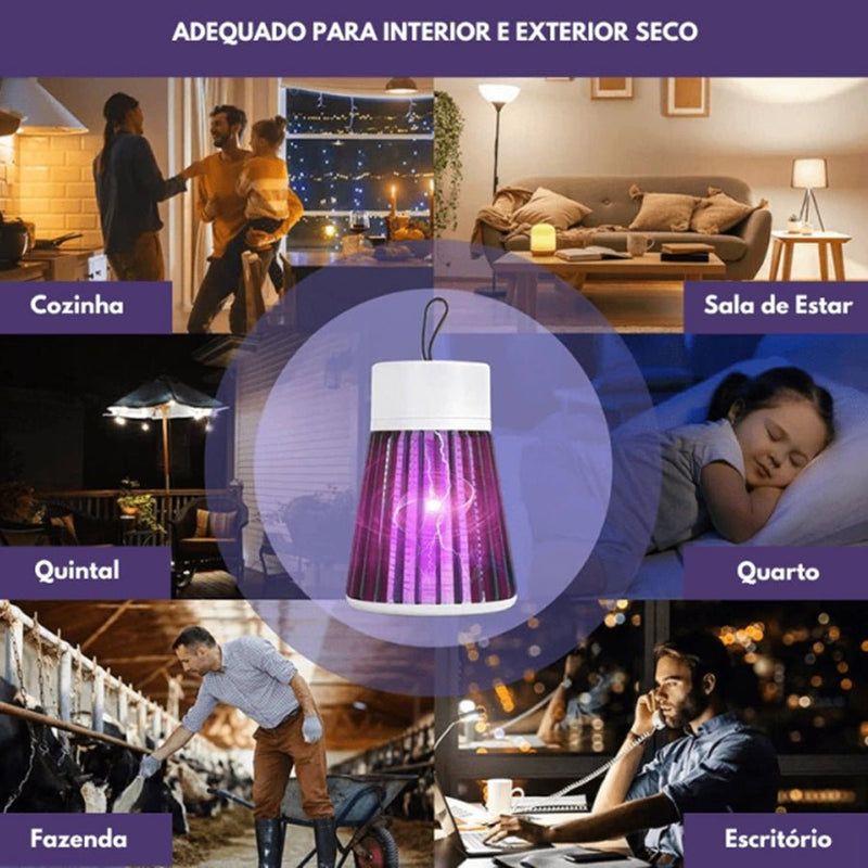 Repelente Eletrônico Armadilha Mata Pernilongo Mosca Portátil Recarregável - QmaraShop