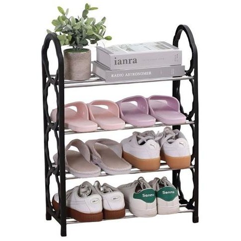 Sapateira 4 Andares Vertical Organizador Sapato Prateleira Até 8 Pares - QmaraShop