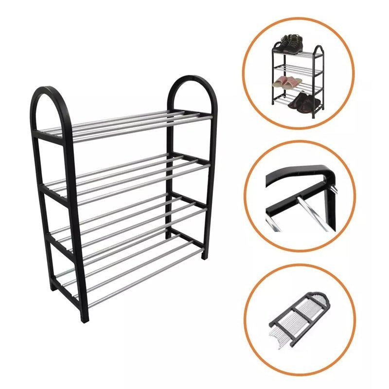 Sapateira 4 Andares Vertical Organizador Sapato Prateleira Até 8 Pares - QmaraShop