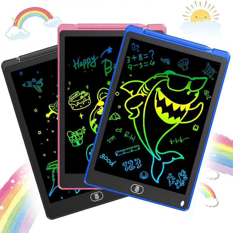 Tablet Infantil LCD Lousa Mágica Escrita Colorida Para Desenho e Estudo - 12 Polegadas - QmaraShop